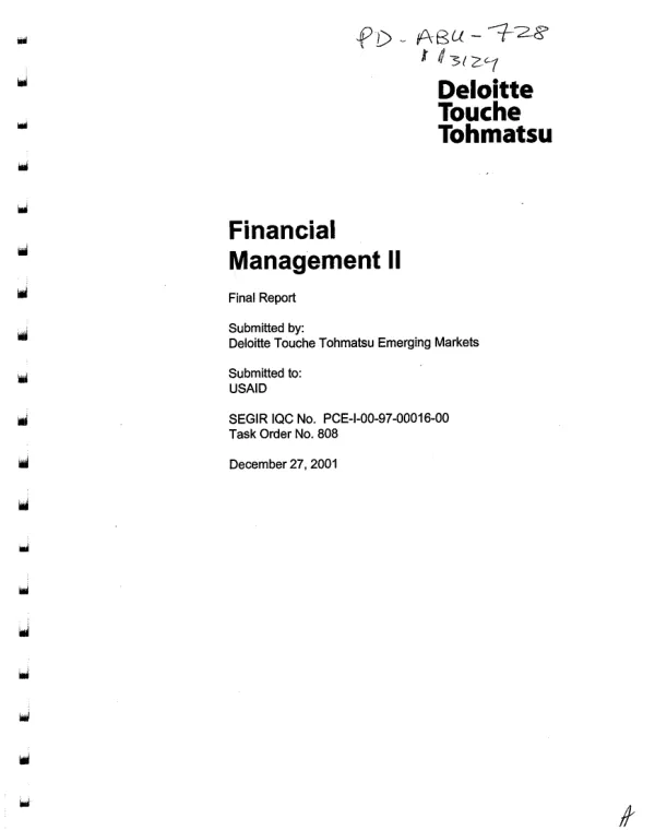 Financial management II : final report