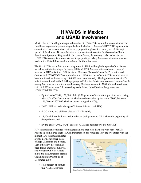 HIV/AIDS in Mexico and USAID involvement