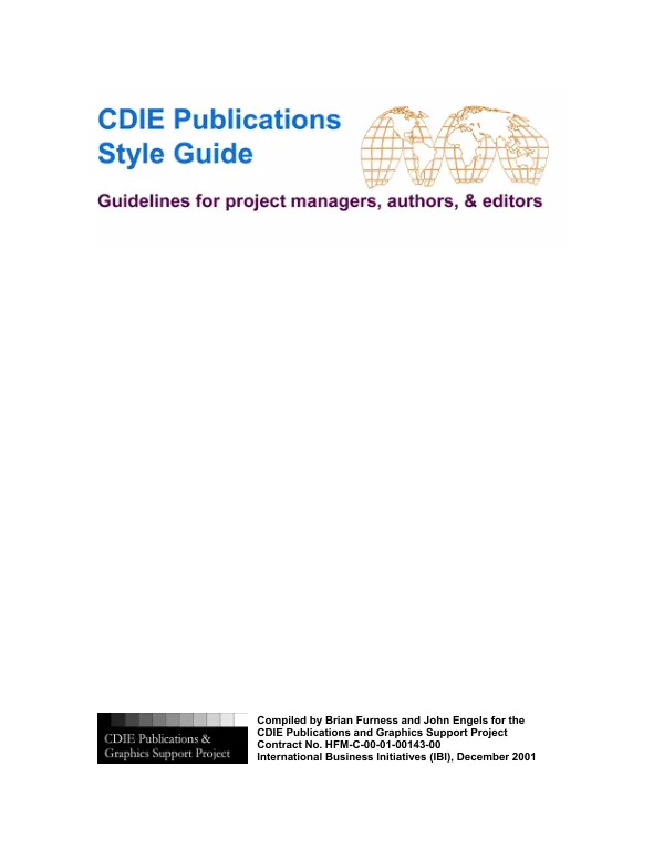 CDIE publications style guide : guidelines for project managers, authors, & editors