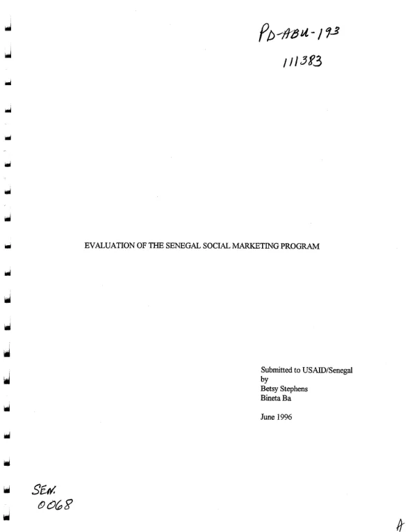 Evaluation of the Senegal social marketing program