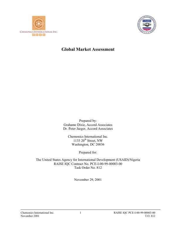 Global market assessment