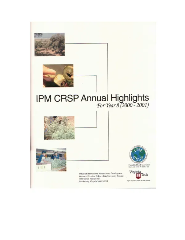 IPM CRSP annual highlights for year 8 (2000-2001)