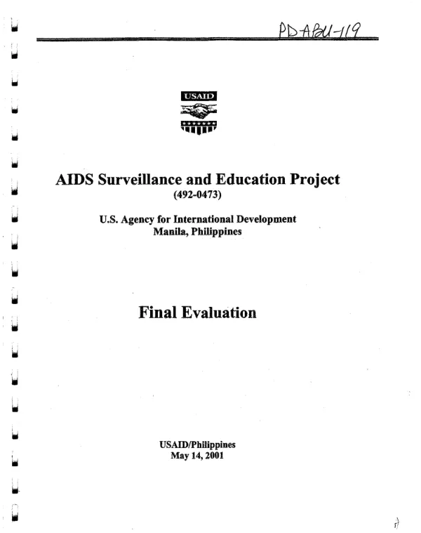 Final evaluation of the AIDS surveillance and education project (ASEP)
