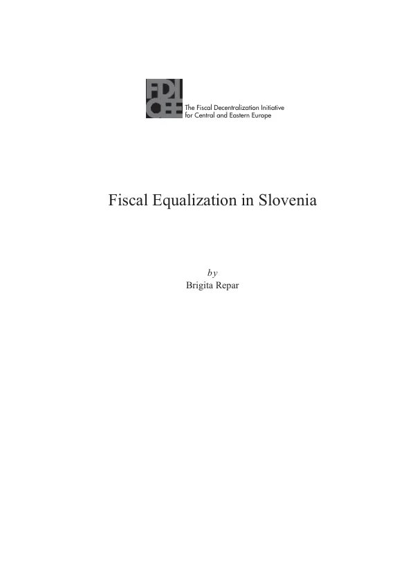 Fiscal equalization in Slovenia