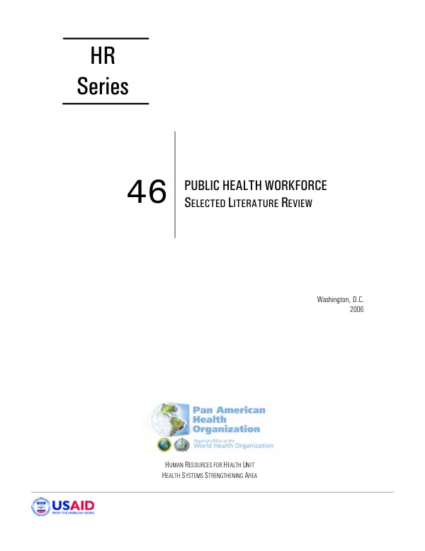 Public health workforce : selected literature review