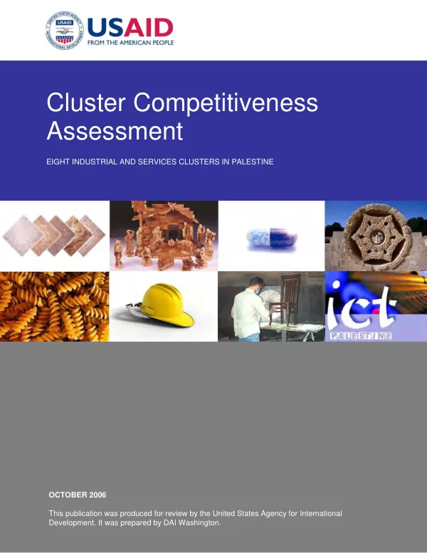 Cluster competitiveness assessment : eight industrial and services clusters in Palestine