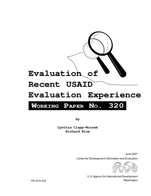 Evaluation of recent USAID evaluation experience