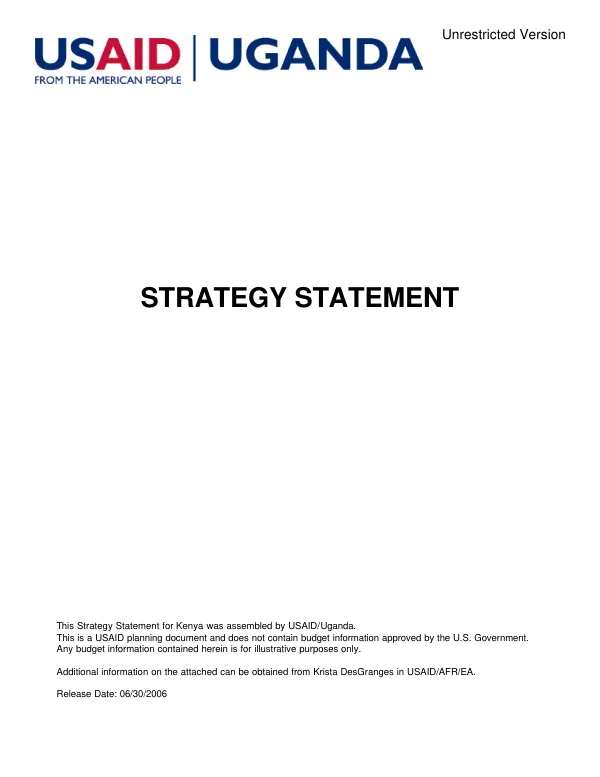 USAID Uganda strategy statement