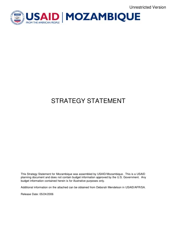 USAID Mozambique strategy statement