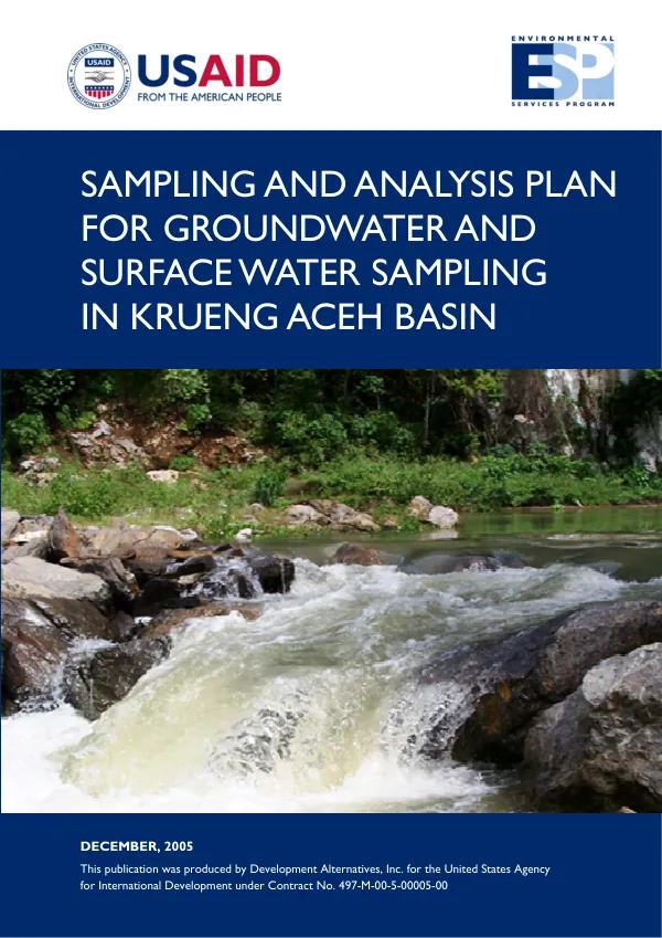 Sampling and analysis plan for groundwater and surface water sampling in Krueng Aceh Basin