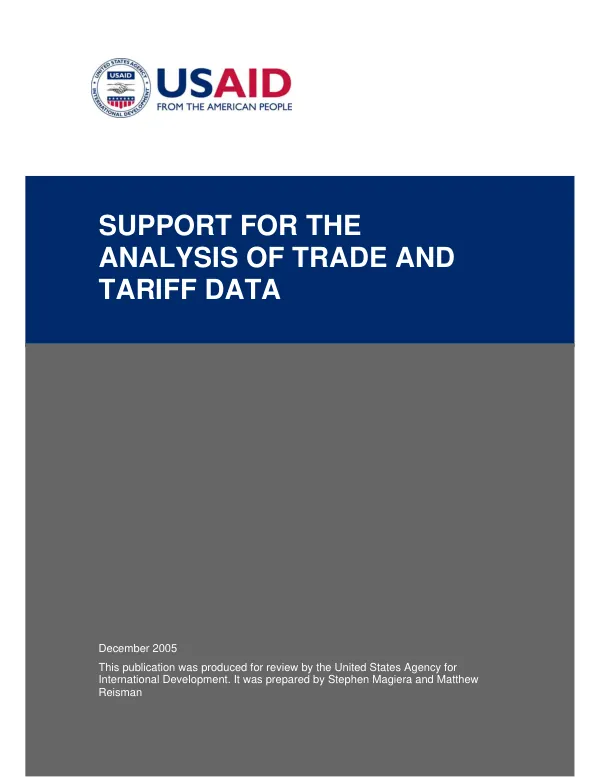 Support for the analysis of trade and tariff data