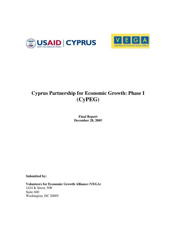 Cyprus partnership for economic growth, phase I (CyPEG) : final report