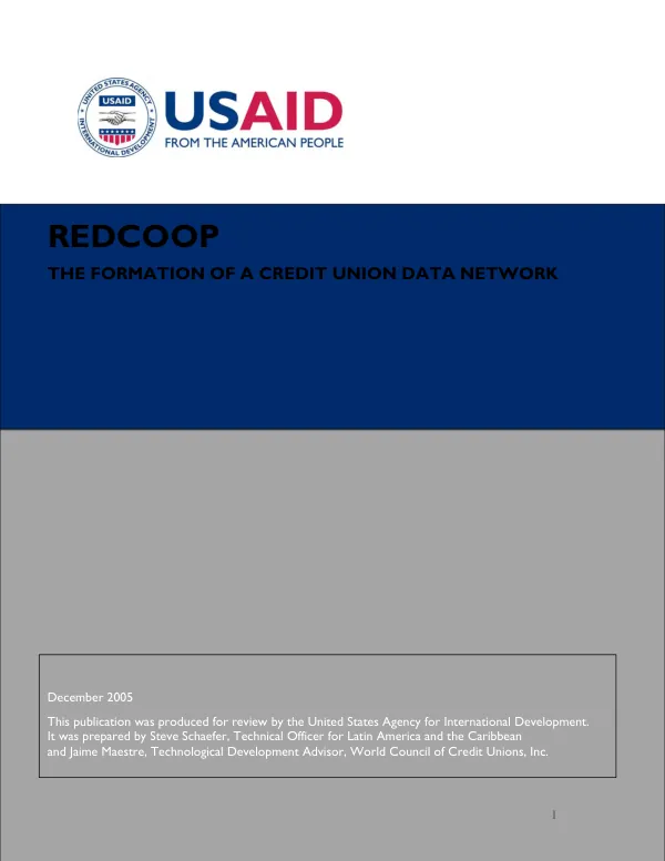 REDCOOP : the formation of a credit union data network