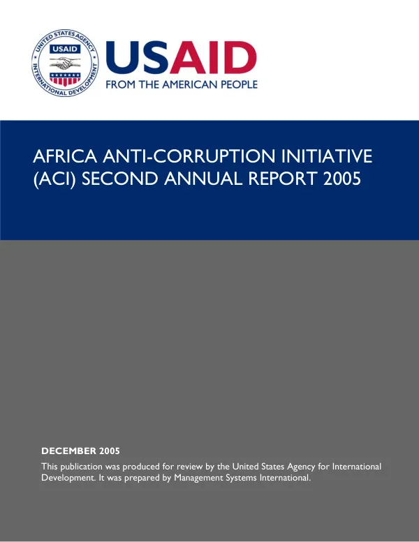 Africa anti-corruption initiative (ACI) second annual report 22005
