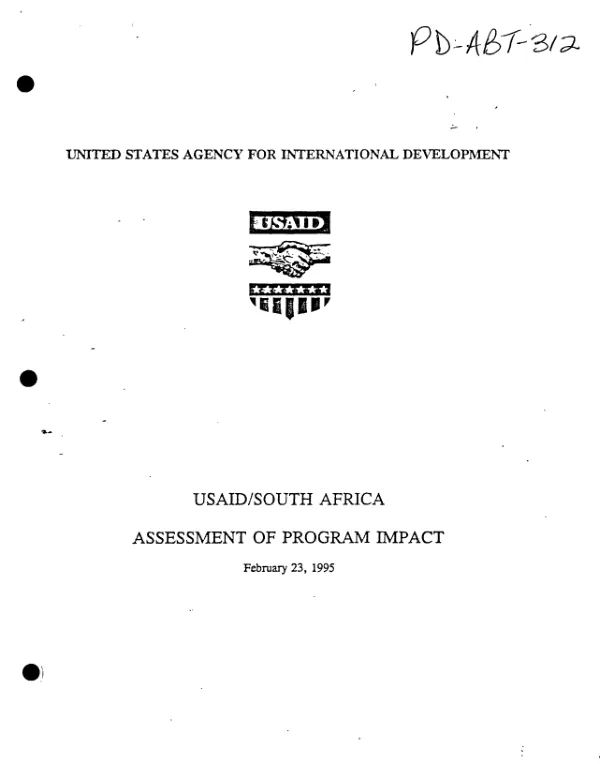 USAID/South Africa assessment of program impact