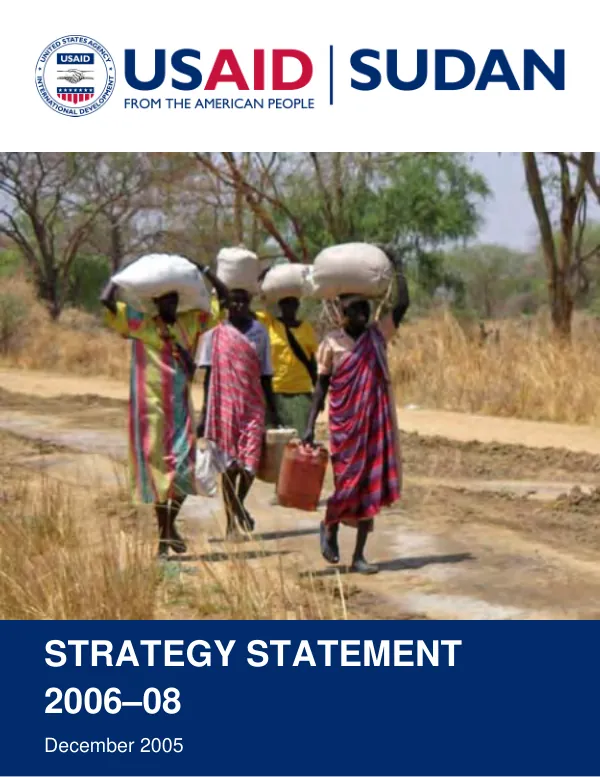 USAID Sudan strategy statement 2006-08