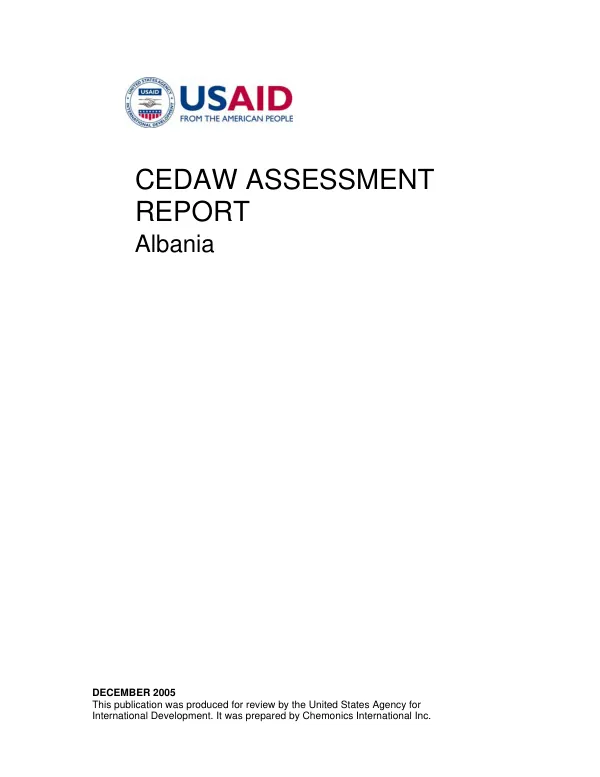 CEDAW assessment report : Albania
