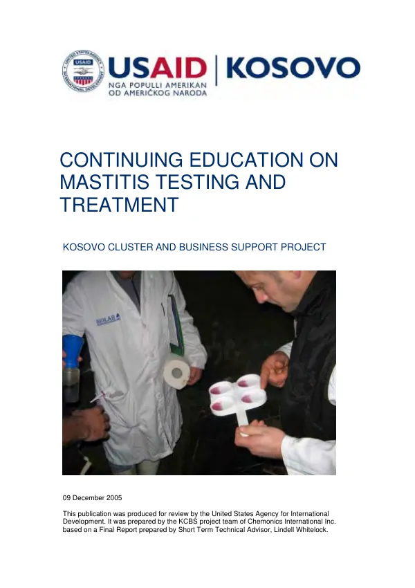 Continuing education on mastitis testing and treatment