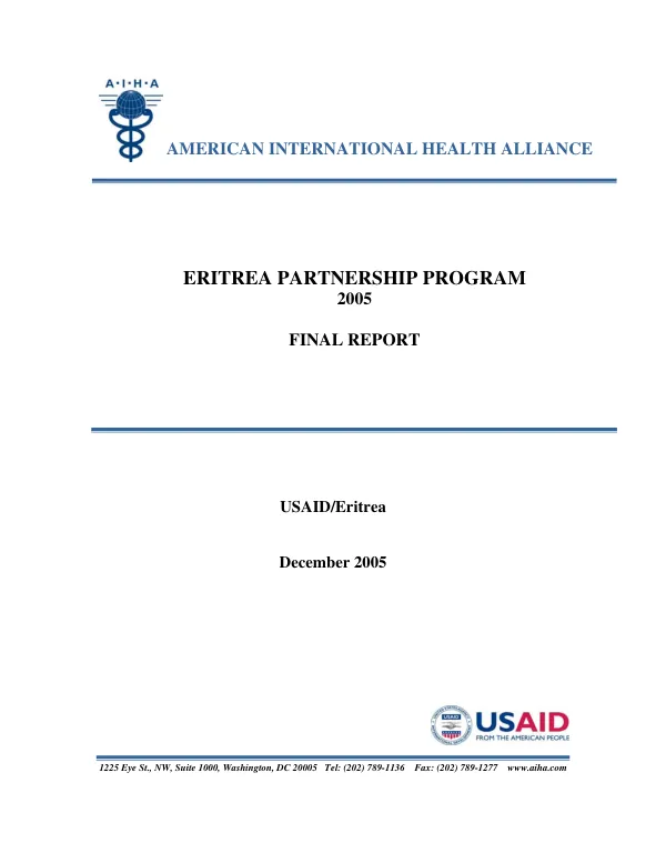 Eritrea partnership program 2005 : final report