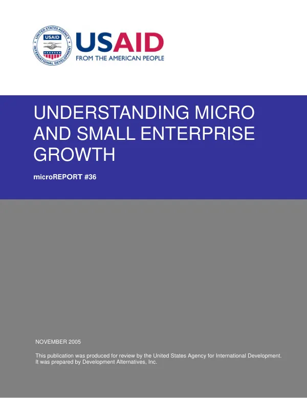 Understanding micro and small enterprise growth