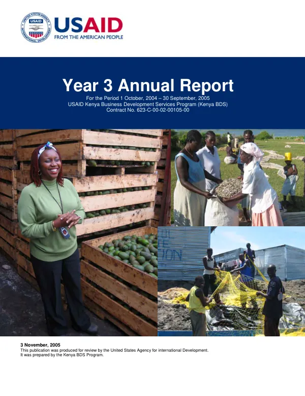 Year 3 annual report for the period 1 October 2004-30 September 2005