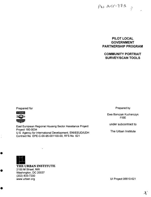 Pilot local government partnership program : community portrait survey/scan tools
