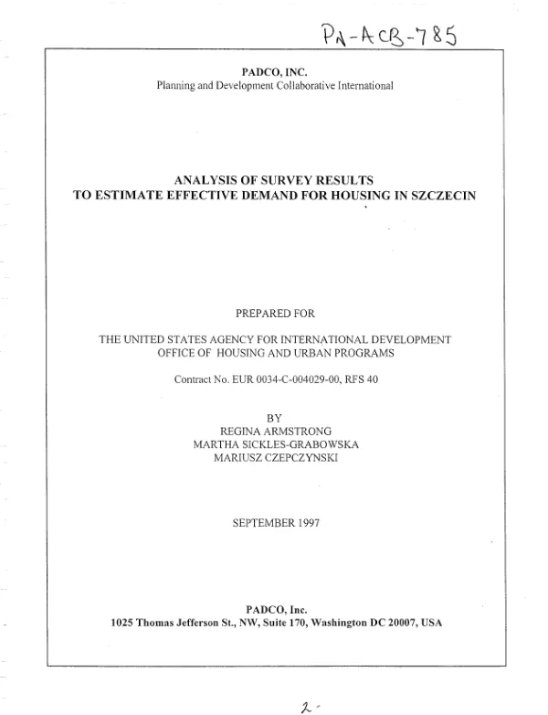 Analysis of survey results to estimate effective demand for housing in Szczecin