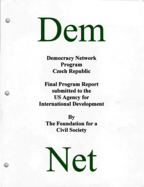 Democracy network program : Czech Republic -- final program report