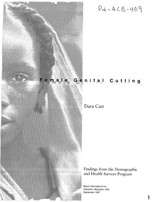 Female genital cutting : findings from the demographic and health surveys program