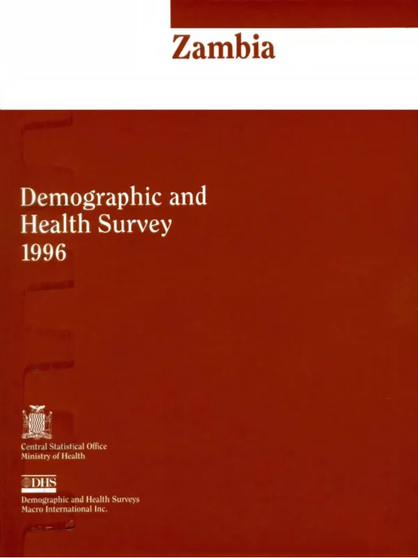 Zambia demographic and health survey 1996