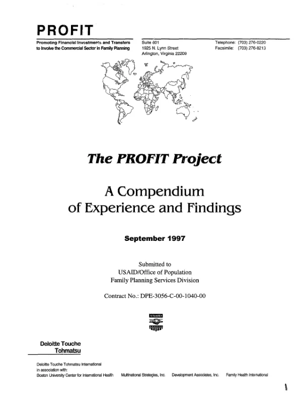 PROFIT project : a compendium of experience and findings