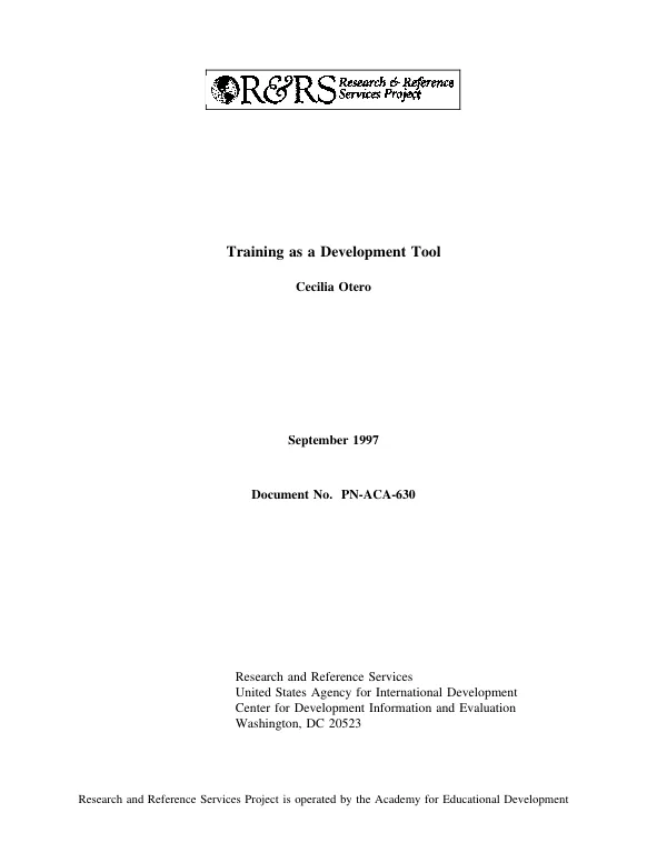 Training as a development tool