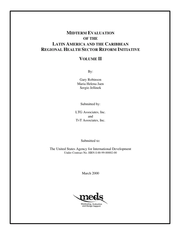Midterm evaluation of the Latin America and the Caribbean regional health sector reform initiative : volume II