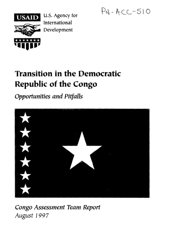 Transition in the Democratic Republic of the Congo [DRC] : opportunities and pitfalls
