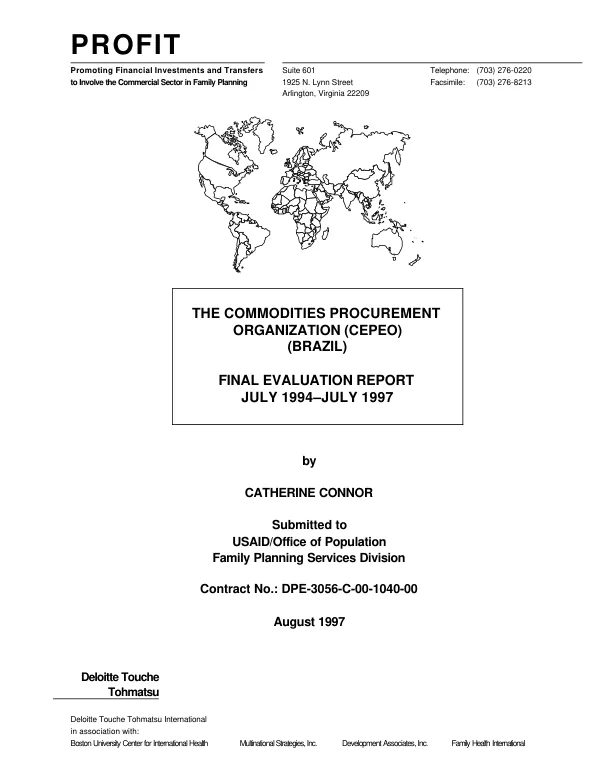 Commodities Procurement Organization (CEPEO)(Brazil) : final evaluation report, July 1994-July 1997