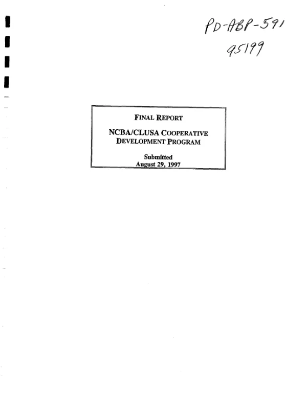 Final report : cooperative program support grant report (FAO-0192-A-00-5002-00) -- covering December 1, 1994-May 31, 1997 : National Cooperative Business Association (NCBA)