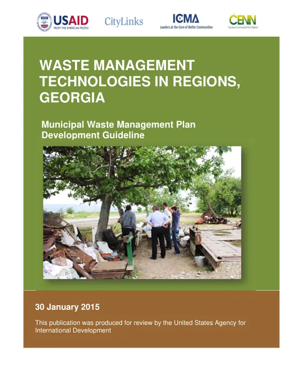Waste Management Technologies in Regions, Georgia: Municipal Waste Management Plan Development Guideline