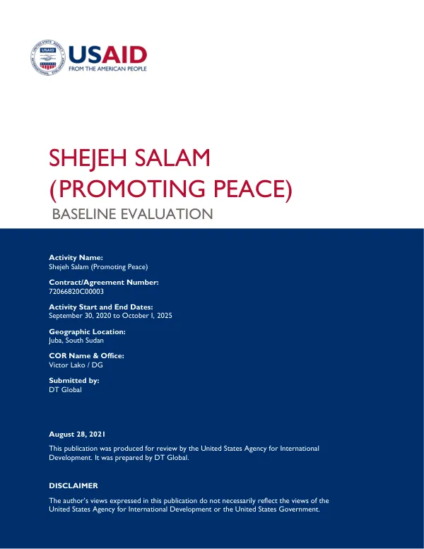 Shejeh salam (promoting peace) : baseline evaluation
