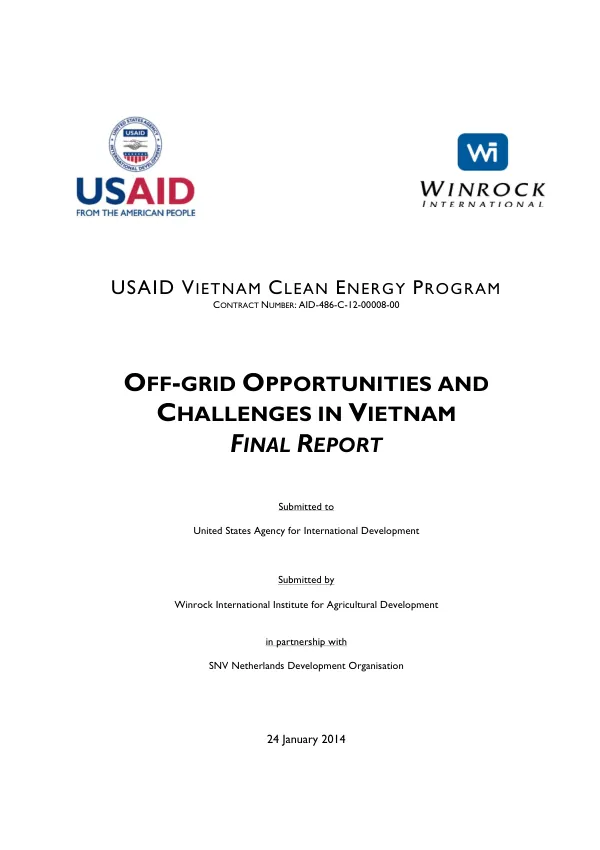 Off-grid opportunities and challenges in Vietnam : final report