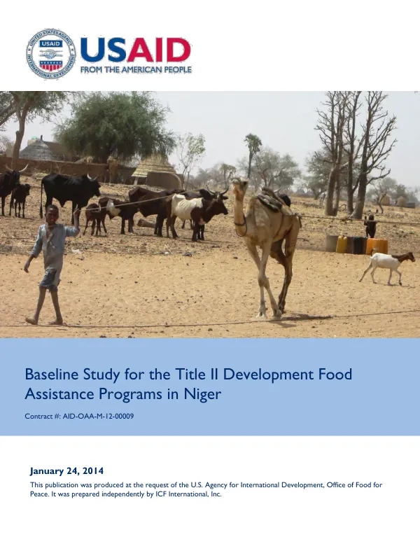 Baseline study for Title II development food assistance programs in Niger