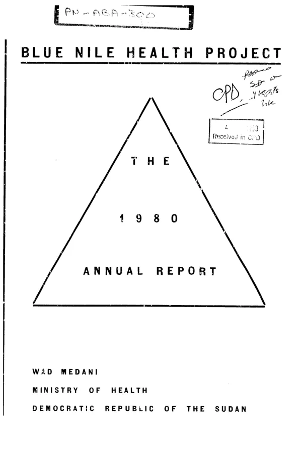Blue Nile health project : the 1980 annual report