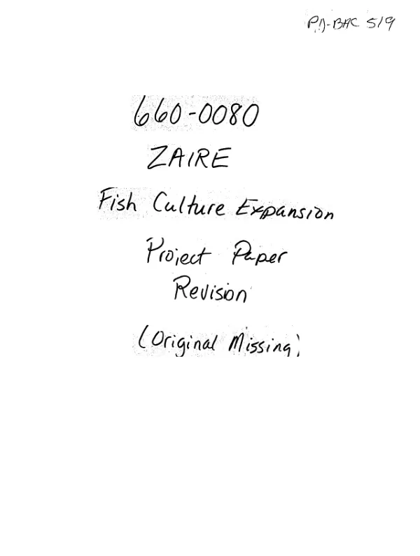 Fish culture expansion : amendment no. 1