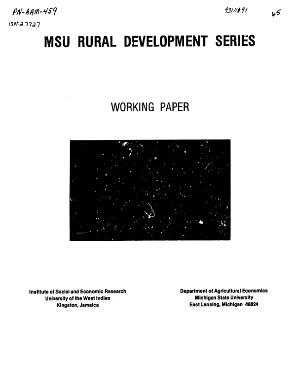 Small-scale manufacturing enterprises in Jamaica : socioeconomic characteristics and constraints