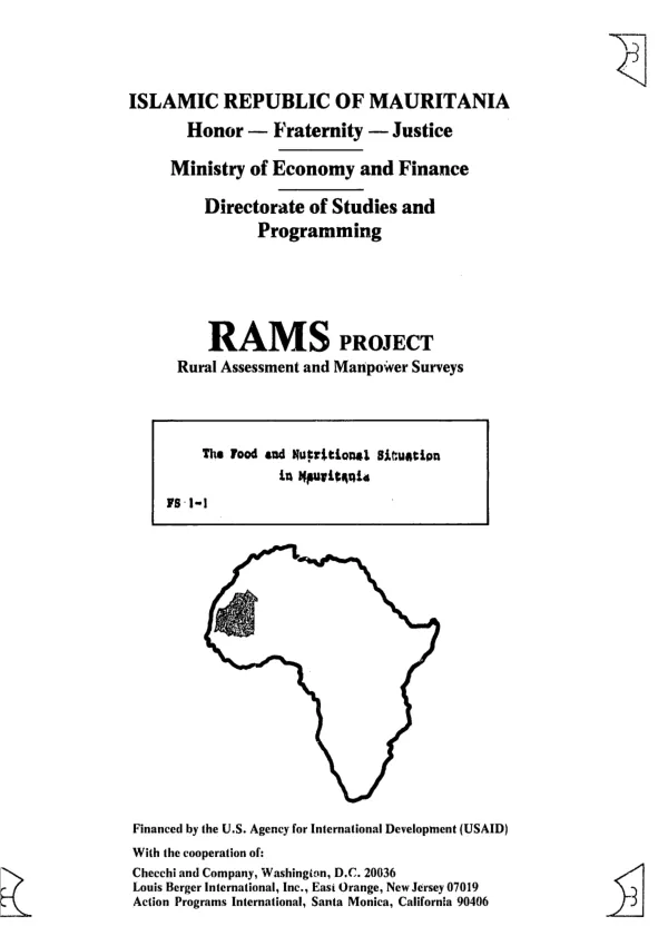 Food and nutritional situation in Mauritania