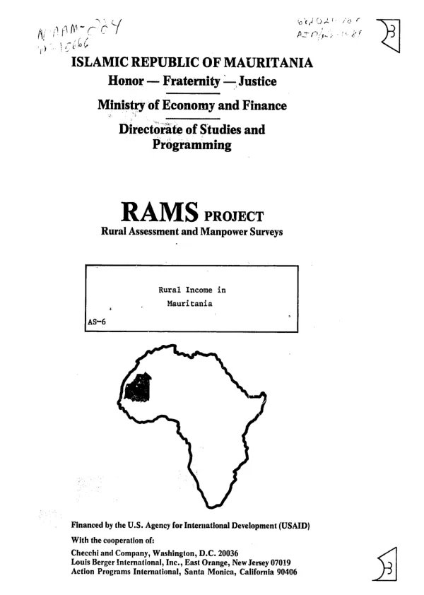 Rural income in Mauritania
