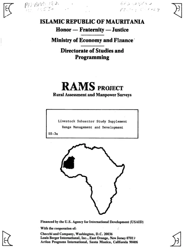 Livestock subsector study supplement : range management and development