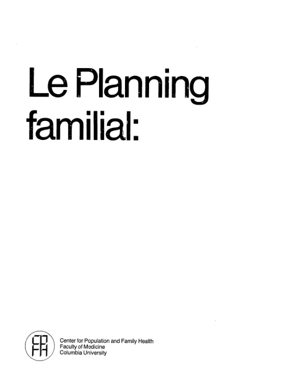 Planning familial : son effet sur la sante de la femme et de l"enfant