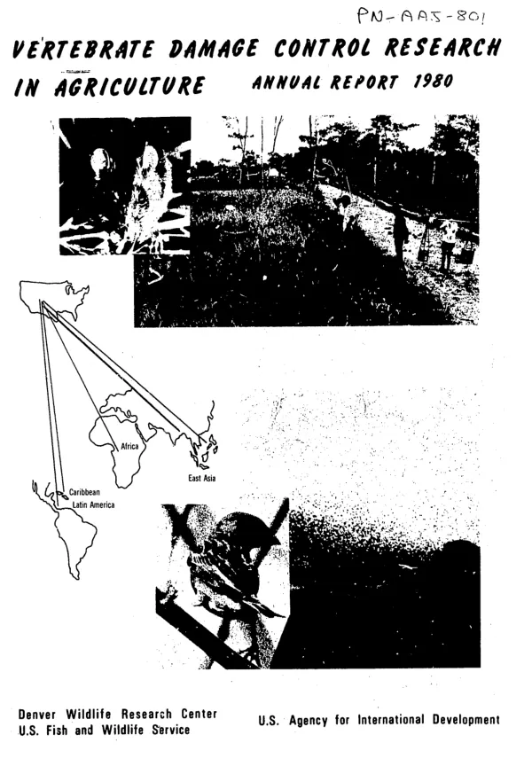 VERTEBRATE DAMAGE CONTROL RESEARCH IN AGRICULTURE; ANNUAL REPORT, 1980