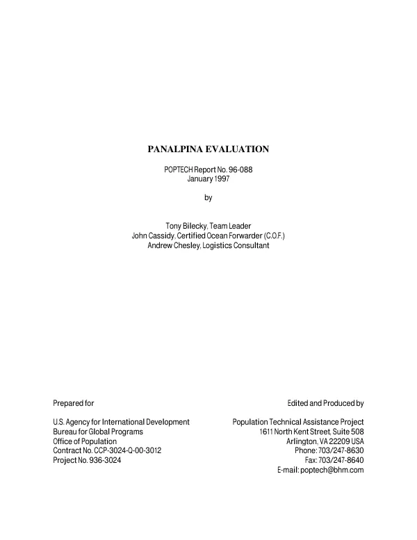 Panalpina evaluation