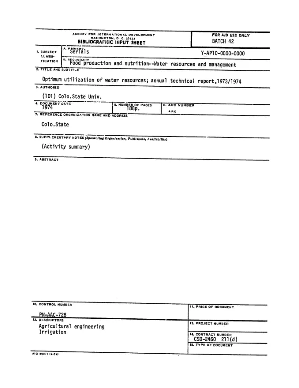CNCA, the National Agricultural Credit Bank of Upper Volta (Caisse Nationale de Credit Agricole) : an appraisal of its organization and policies